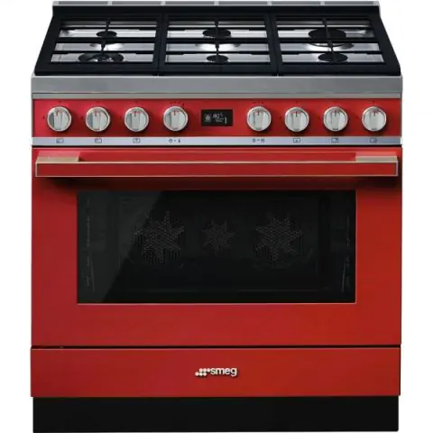 Готварска печка SMEG CPF9GPR, Серия Portofino, 90 см, 6 газови котлона, (19711)