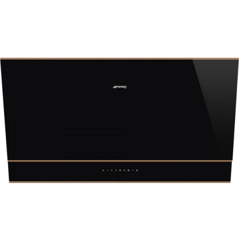 Аспиратор SMEG KV694R, Серия Dolce Stil Novo, 90 см, за монтаж на стена, Черен с медни профили, (19511)