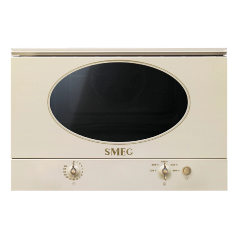 Микровълнова за вграждане SMEG MP822NPO, Серия Coloniale, 22 литра, Крем, (19678)