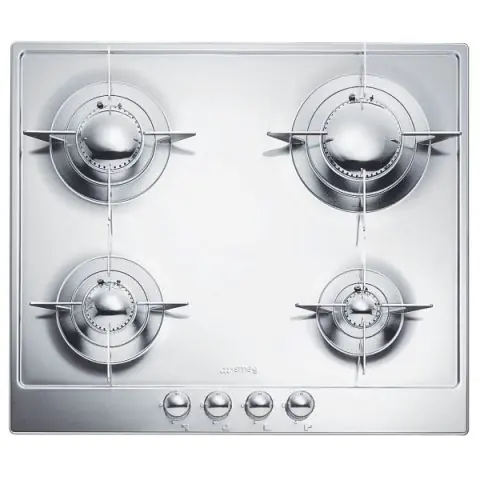 Газов плот SMEG P64ES, Серия Piano Design, 60 см, Неръждаема стомана, (19401)