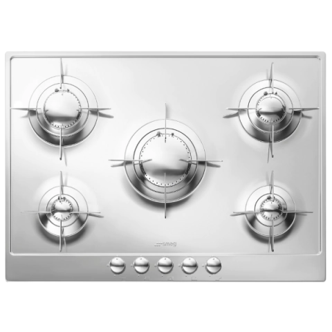 Газов плот SMEG P705ES, Серия Piano Design, 70/75 см, Неръждаема стомана, (19439)