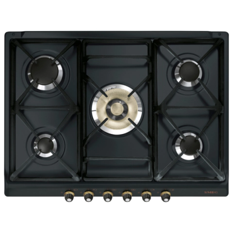 Газов плот SMEG SR775AO, Серия Cortina, 70 см, Антрацит, (19433)
