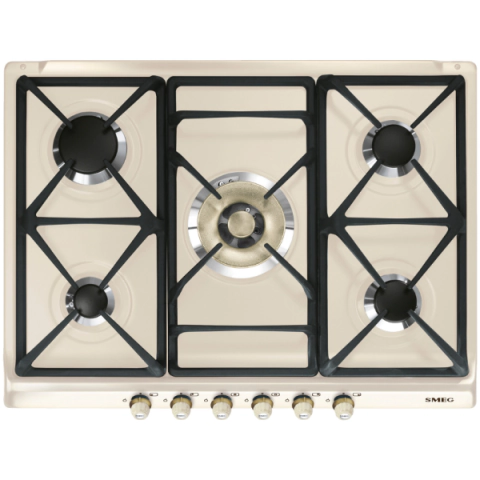 Газов плот SMEG SR775PO, Серия Cortina, 70 см, Крем, (19400)
