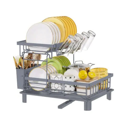 Сушилник за съдове HausRoland HR306-4, 2 нива, 48.5 х 33 х 32.5 см, Сив, (35947258)