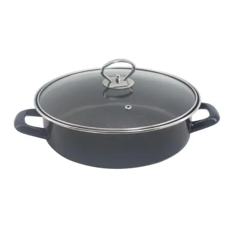 Тава и тенджера 2в1 Rosberg R51222A28CT, 28 см, Мраморно покритие, Капак, Индукция и фурна, Черен, (5122A28CTB)