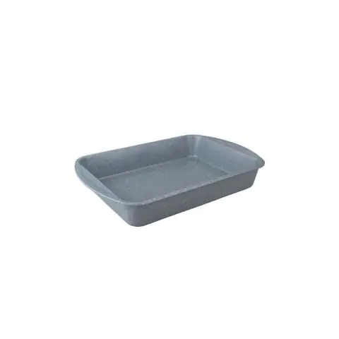 Тава за печене Bohmann BH 9065MRB, Въглеродна стомана, 40х27 см, Мраморно покритие, Сив, (9BH9065MRB)