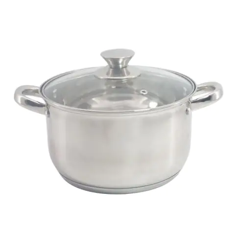 Тенджера с капак Rosberg R51210L22, 22 см, 4.5 л, Индукция, Инокс, (11267)