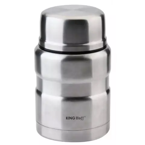 Термос за храна Kinghoff KH 1457, 0.5 литра, Двойна стена, Лъжичка, Инокс, (9999KH1457)