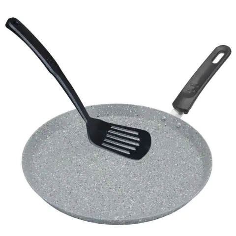Tиган за палачинки Bohmann BH 1010-22 MRB, 22 cm, Мраморно покритие, Шпатула, Сив, (9BH101022M)