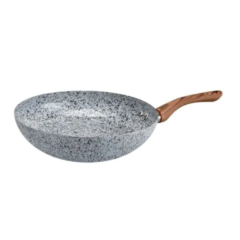 Уок тиган Oliver Voltz Siena OV51320J26, 26 см, Мраморно покритие, Индукция, Сив, (21286)