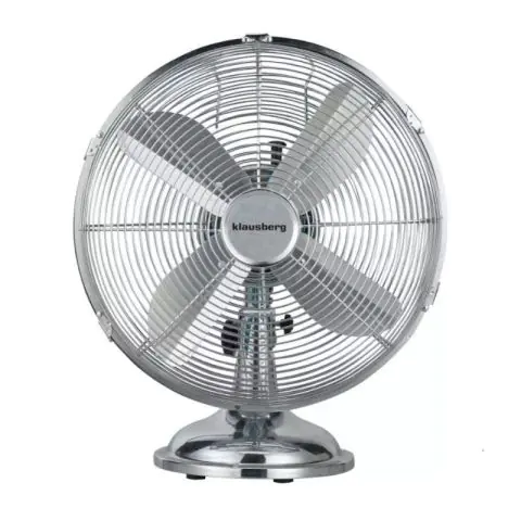 Настолен вентилатор Klausberg KB 7537, 35 см, 40 W, Неръждаема стомана, Осцилация, 3 скорости, Инокс, (20781)