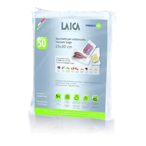 Гофрирани релефни пликове за вакуумиране Laica 25x30 см - 100бр. 2XVT35100