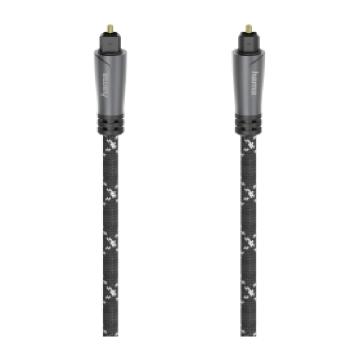 Оптичен аудио кабел HAMA ODT plug (Toslink), Метални накрайници, 1.5 м, Черен, (35934261)