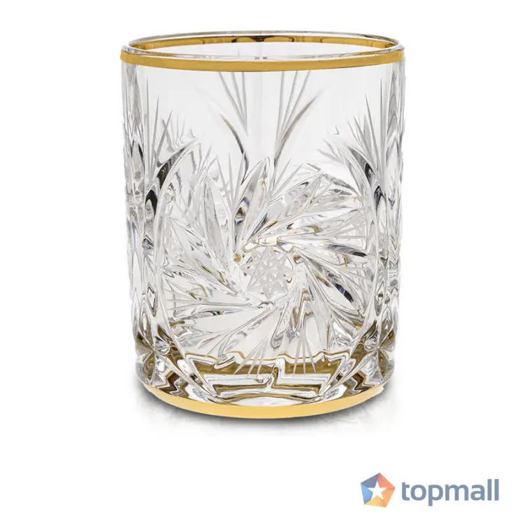 Чаша за уиски Bohemia 1845 Pinwheel Matt Cut and Gold 360ml, 6 броя, (35946777)