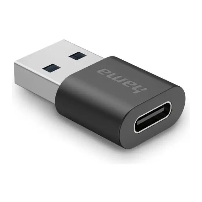 Адаптер HAMA USB-A мъжко - USB-C женско, USB 3.2 Gen 2, 10 Gbit/s, Черен, (35939940)