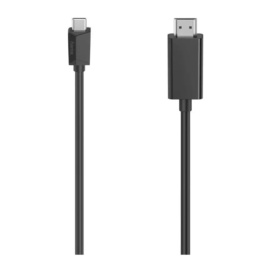 Кабел HAMA USB-C мъжко - HDMI мъжко, Ultra-HD, 4K, 3 м, 3 звезди, Черен, (35934399)