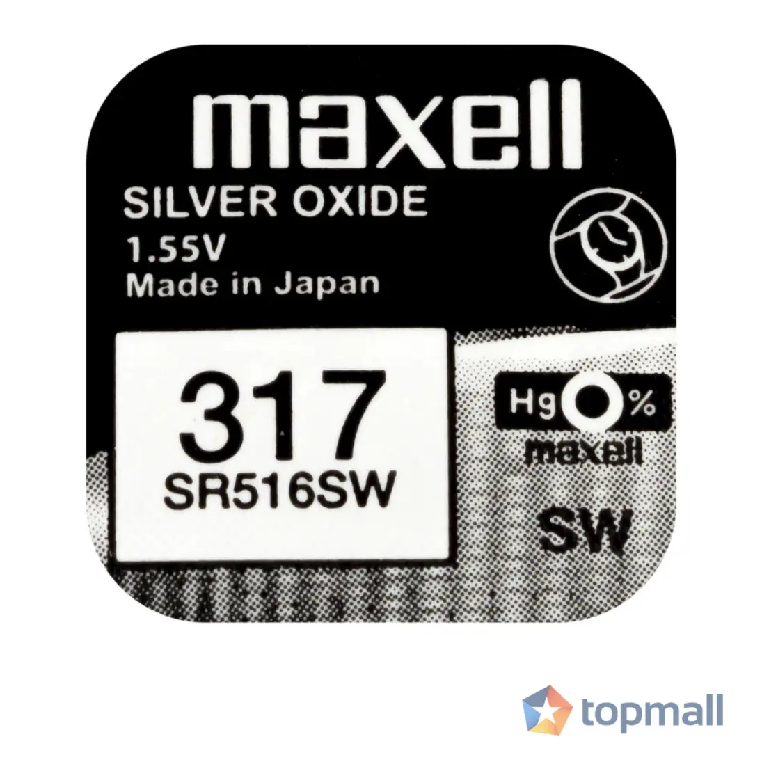Бутонна батерия сребърна MAXELL SR516 SW /317/ 1.55V, (35932601)