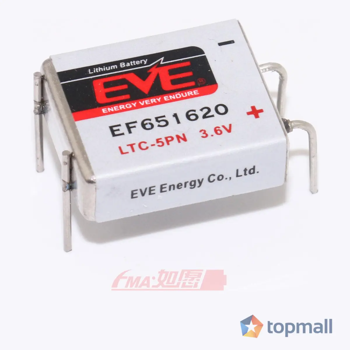 Литиево тионилхлоридна батерия LTC-5PN industrial 3,6V 550mAh EVE BATTERY, (35934460)