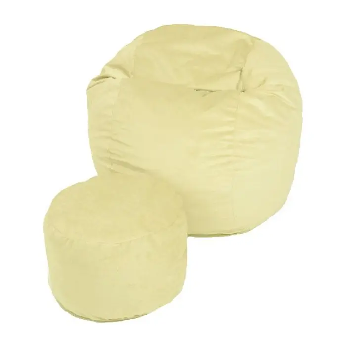 Комплект, Барбарон с табуретка за крака, 500л. Matusalem - Lemon, Перящ се калъф, Подходящ за деца, Пълнеж с микс от мемори пяна и дунапрен, Гама Premium, 8132