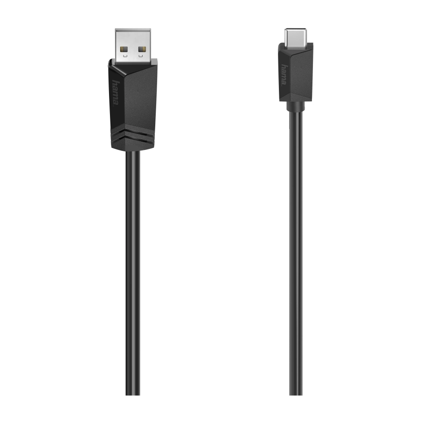 Кабел HAMA  USB-C мъжко - USB 2.0 A мъжко, 480Mbit/s,0.75 м, Черен, (35934368)
