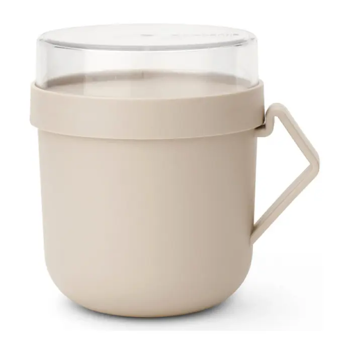 Чаша с капак Brabantia Make&Take 600ml, Soft Beige, (35947018)