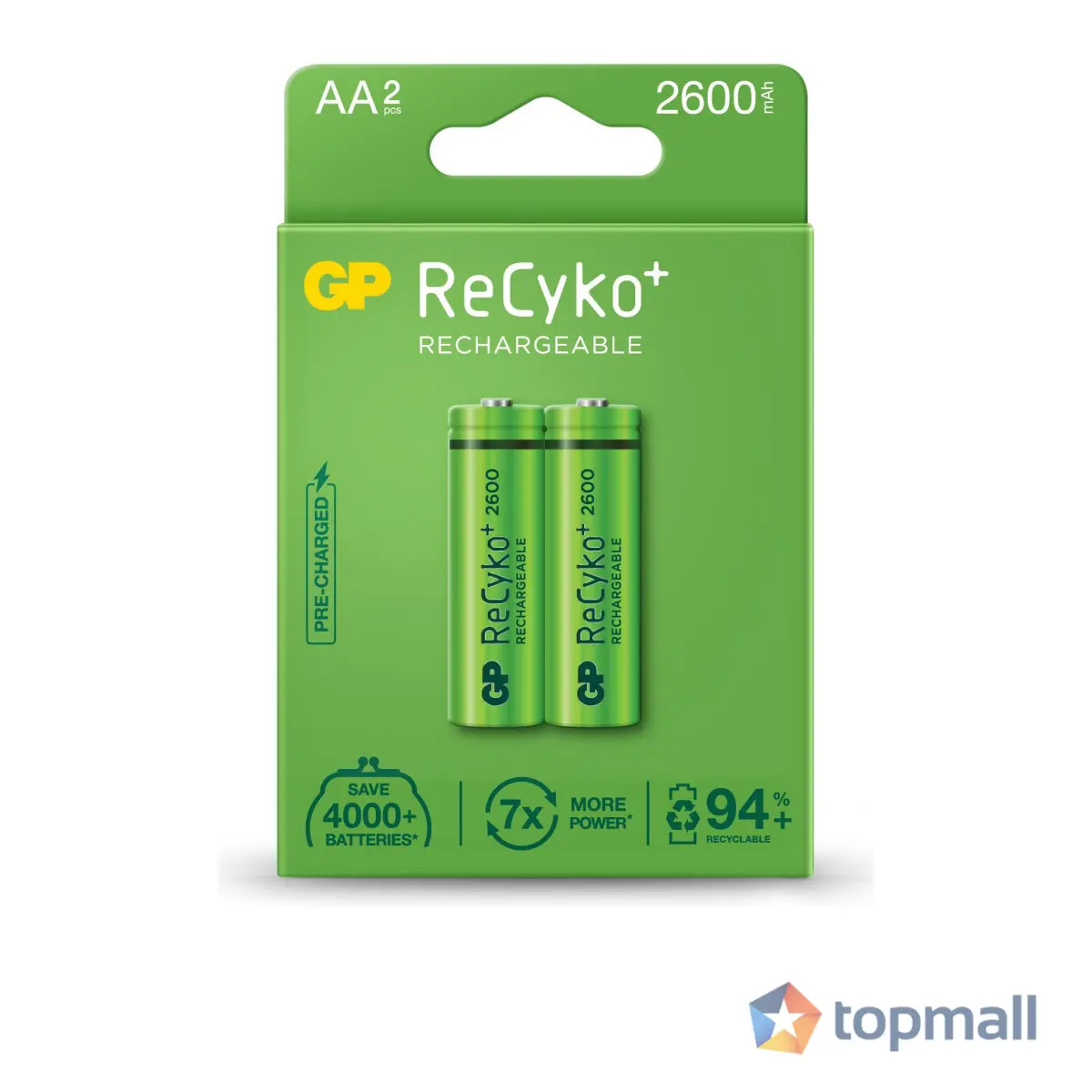 Акумулаторна Батерия GP  R6 AA 2600mAh NiMH 2 бр. 270AAHCE-EB2  GP, (35934880)