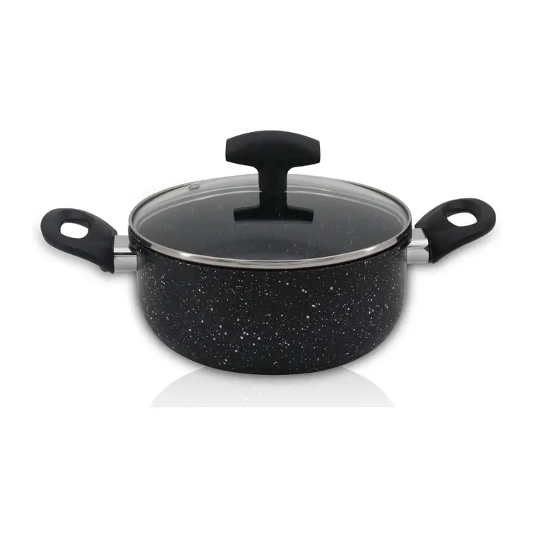 Тенджера SAPIR SP 1318 VM20, 2.2 л, 20х8.5 см, Мраморно покритие, Индукция, Черен