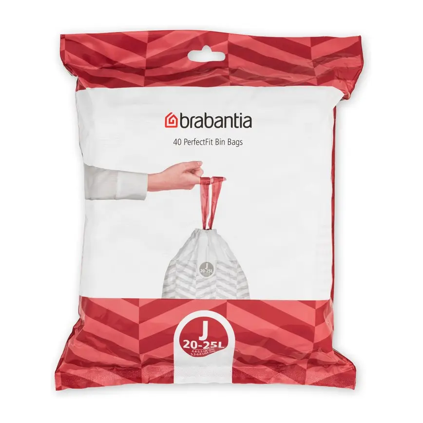 Торба за кош Brabantia PerfectFit Sort&Go/Bo размер J, 20-25L, 40 броя, пакет, (35941181)