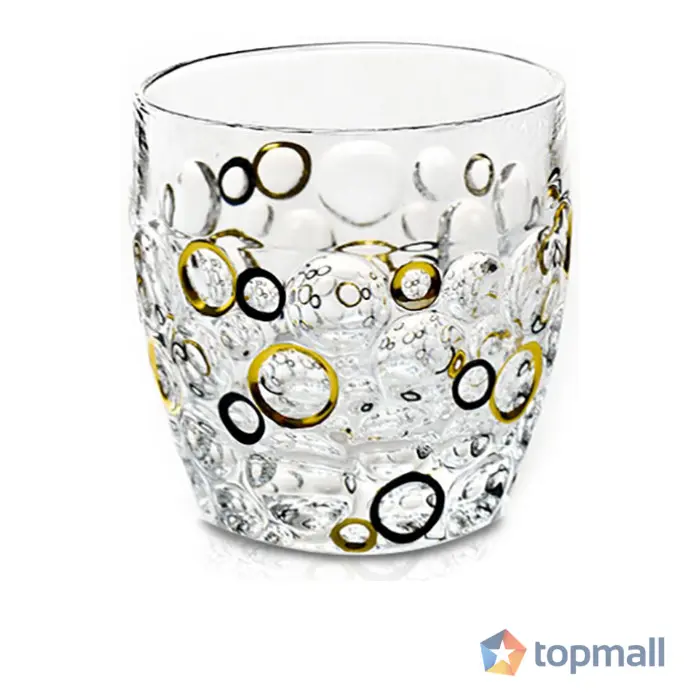 Чаша за уиски Bohemia 1845 Lisboa Gold and Black Circles 350ml, 6 броя, (35942555)
