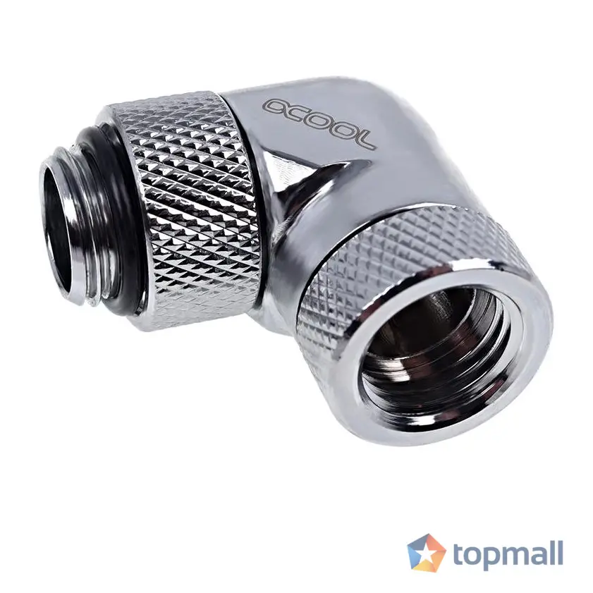 Ъглов адаптер Alphacool Eiszapfen, 90°, G1/4 външна към G1/4 вътрешна резба, Сребрист, (35936428)