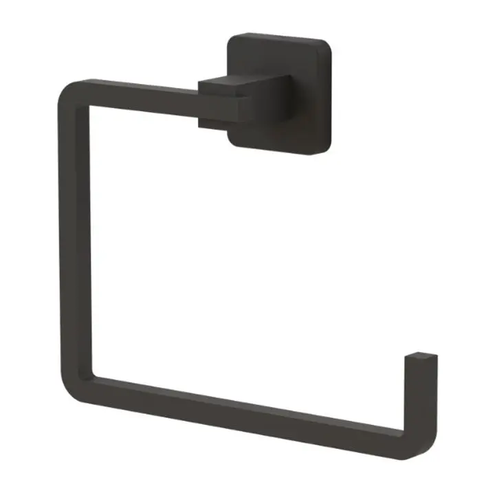 Закачалка за кърпа TEKNO TEL TR MG 335B, 19х14х6 см, Закрепване с дюбел, Матово черно, (18298)