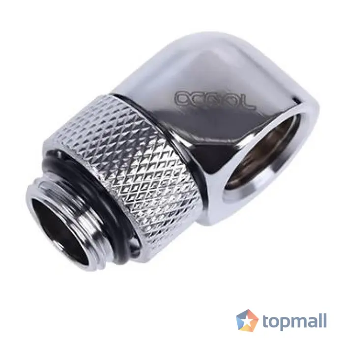 L-конектор Alphacool HF, Въртящ се, G1/4 външна към G1/4 вътрешна резба, Сребрист, (35936435)