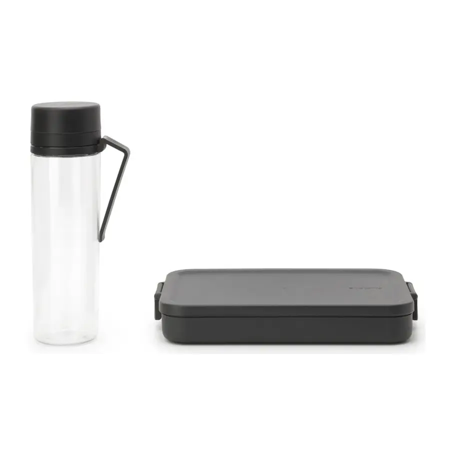 Комплект за обяд Brabantia Make&Take 2 части, Dark Grey, бутилка и кутия, (35942742)