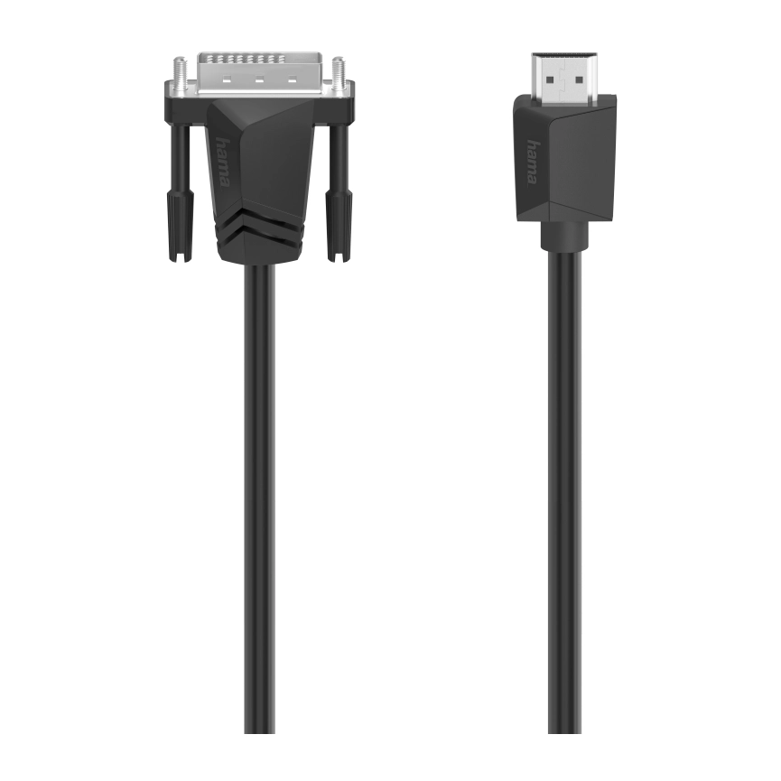 Кабел HAMA 200716, DVI-I Dual Link мъжко - HDMI мъжко, Ultra-HD, 4K, 3м, Черен, (35934412)