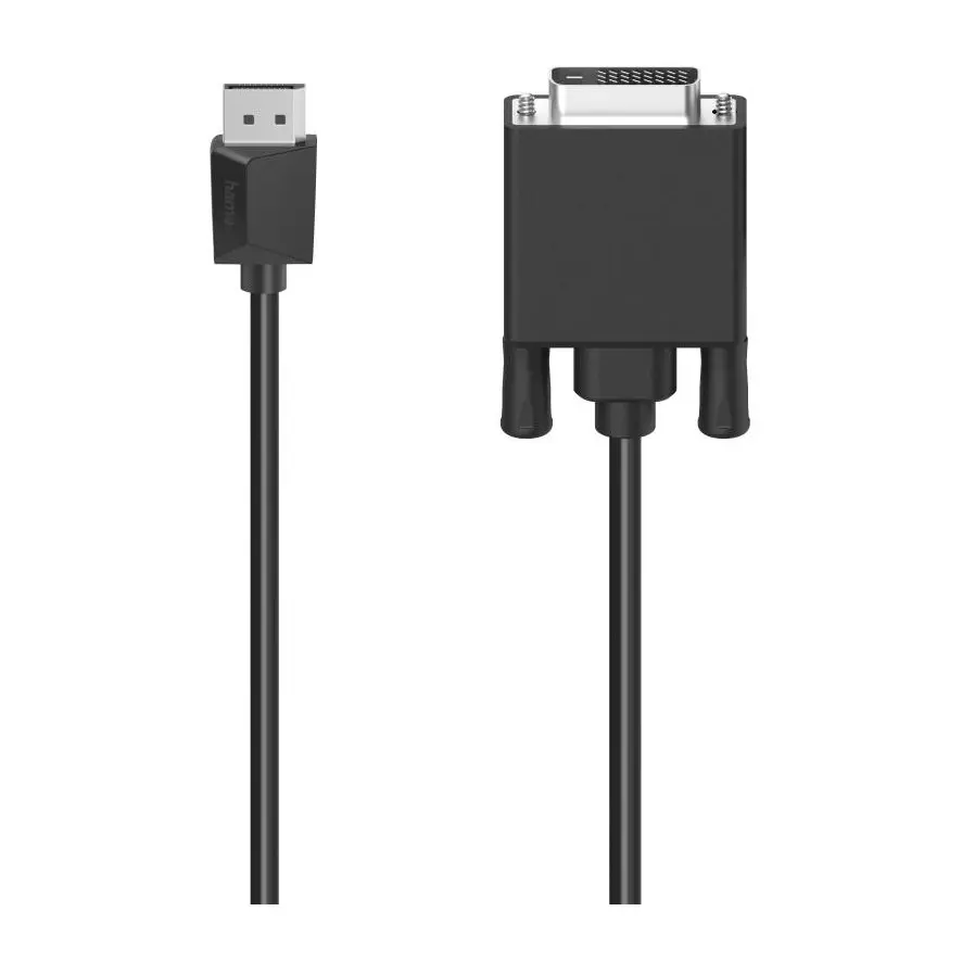 HAMA Кабел DisplayPort мъжко - DVI мъжко, Ultra-HD 4K, 1.50 m, Черен, (35935453)
