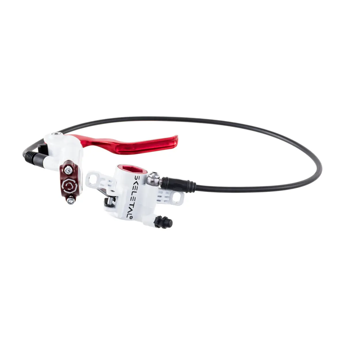 Компонент за велосипед Clarks CLARKS, SX-180-F, Red -SKELETAL hydraulic brake system, FRONT BRAKE set, FOR POST MOUNT, matching grips, 180mm rotor, 700mm HOSE Спирачки Хидравлични спирачки, 5311