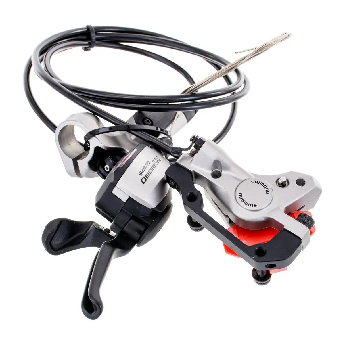Компонент за велосипед Shimano, DISC-ASSEMBLED SET, DEORE LX ST-M585 BR-M585 W/ADAPTER FOR STANDARD FORK, METAL PAD, W/O ROTOR 1350mm HOSE Спирачки Хидравлични спирачки, 5206