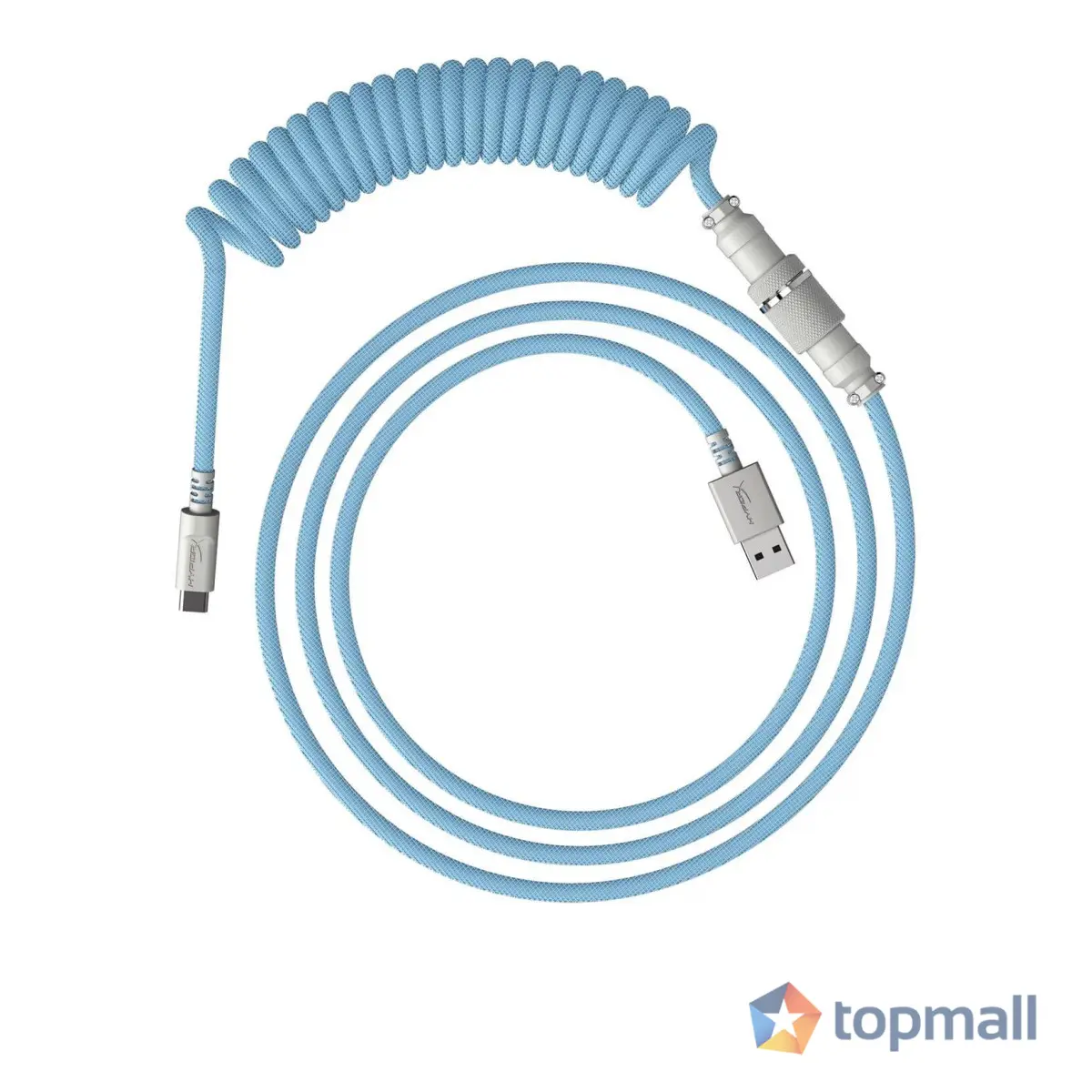 Кабел за клавиатура HyperX Coiled Cable USB-C Light Blue-White, (35936334)