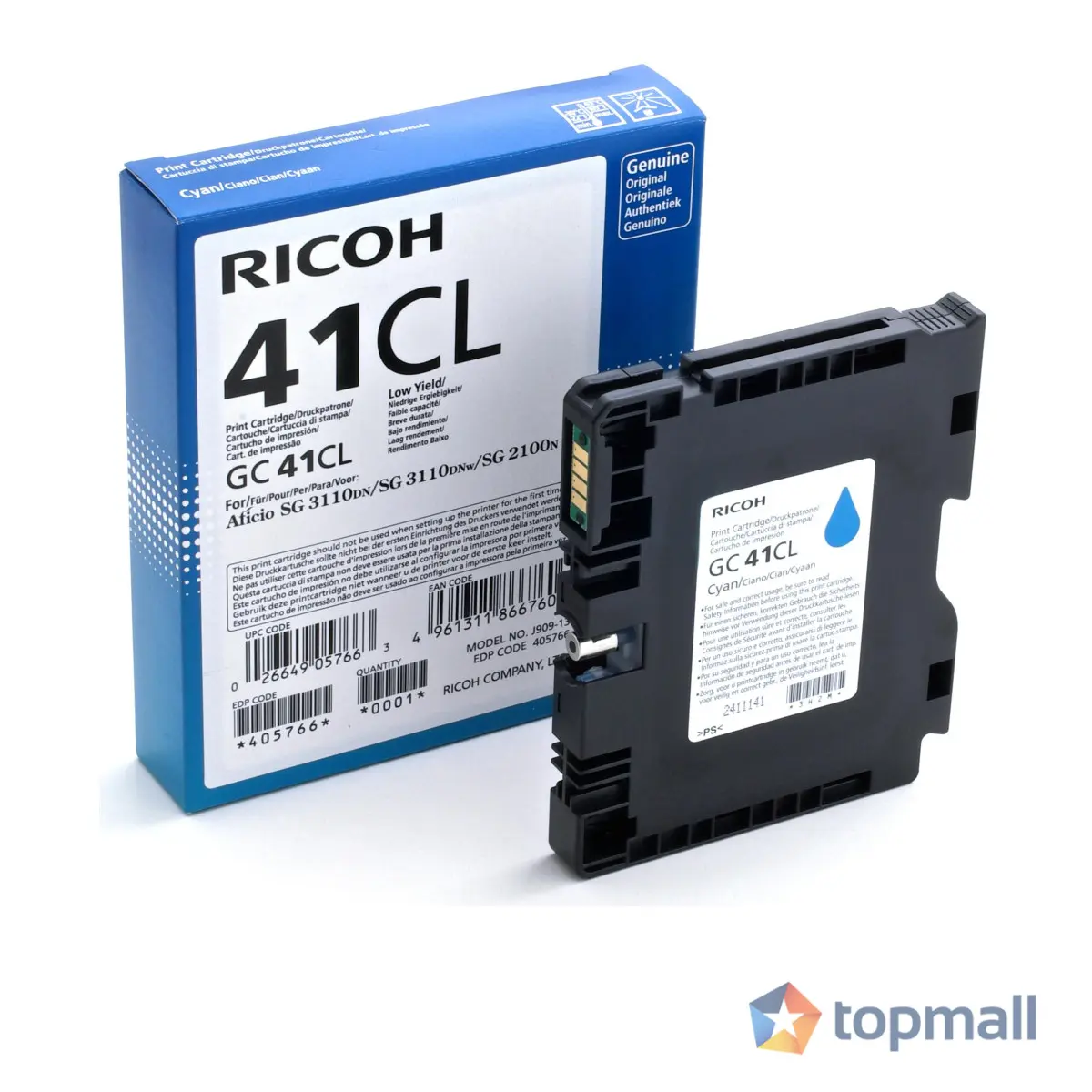 Мастило гел RICOH GC 41CL, GelJet SG 2100N/2100DN, 600 копия,Cyan, (35932668)