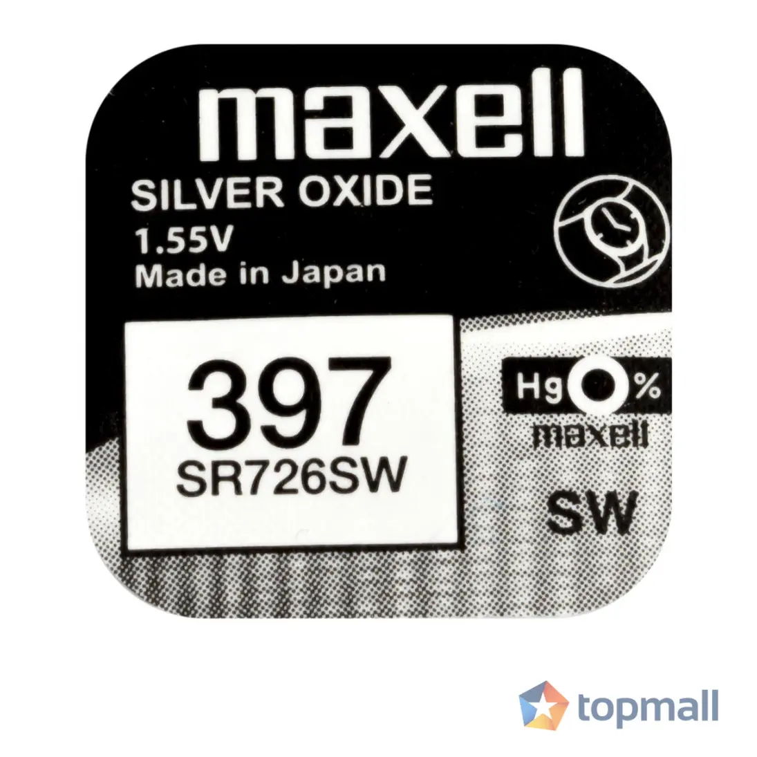 Бутонна батерия сребърна MAXELL SR726 SW /AG2/ 397/, 1.55V, (35932595)