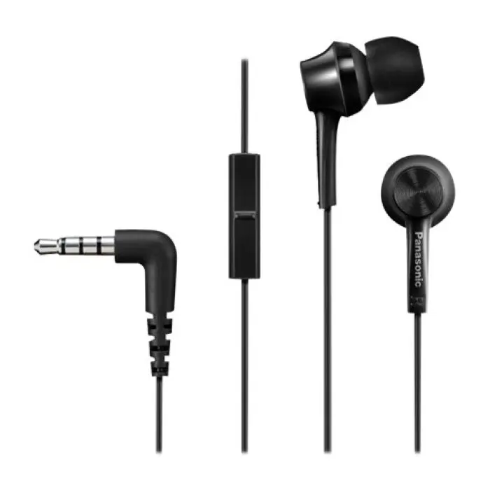 Аудио слушалки Panasonic RP-TCM115E-K, In-Ear, Микрофон, Черни/Black