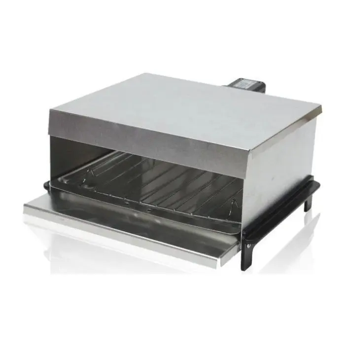 Парти грил Rubino PG-06I, 800W, Подвижна тава с дръжка и скара, Сребрист, (999RU30118)