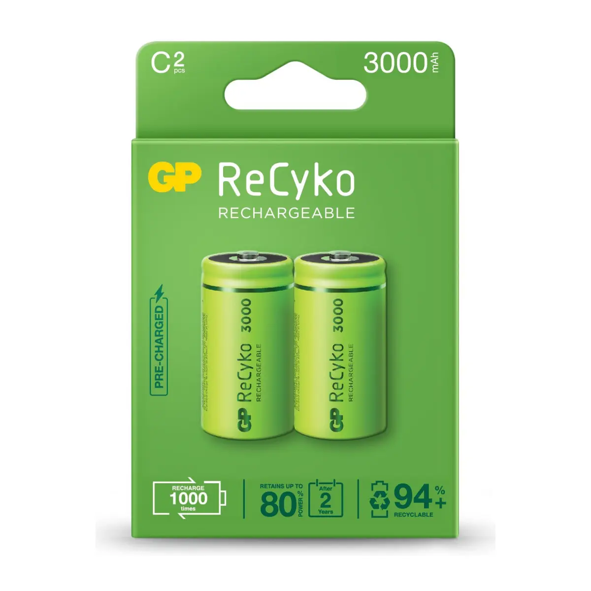 Акумулаторна Батерия ReCyko, Size C, LR14, 3000mAh, 1.2V, (35934810)