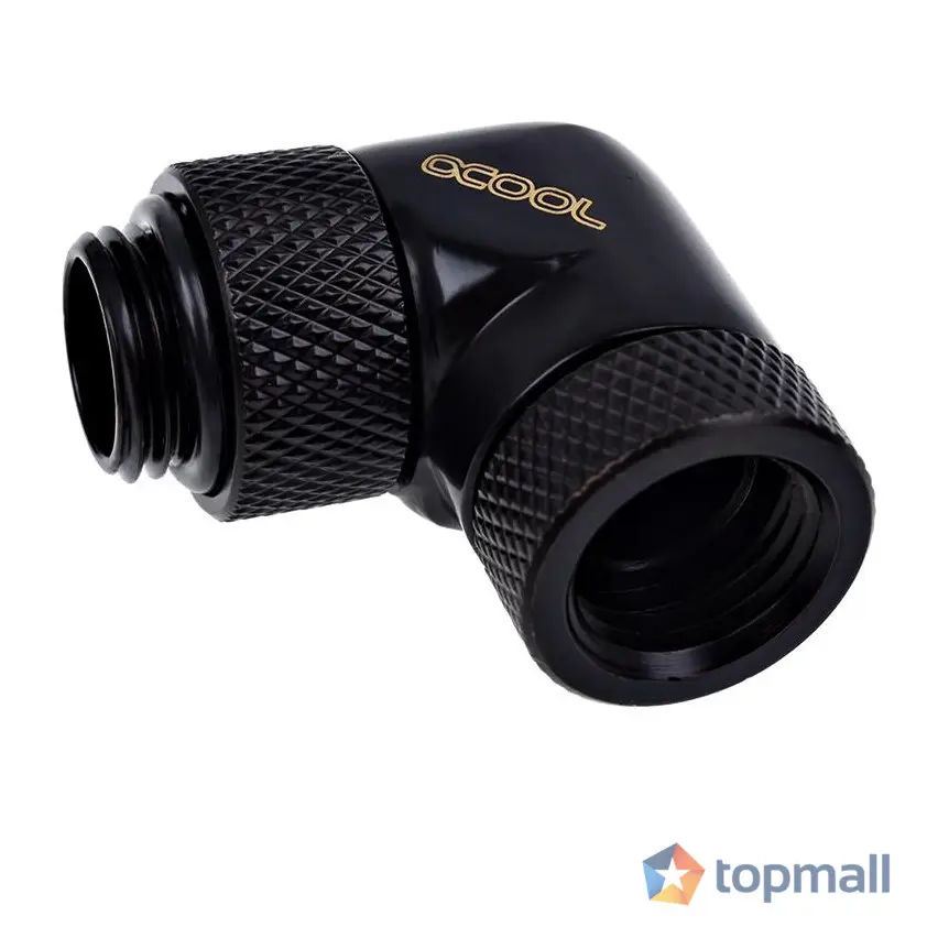 Ъглов адаптер Alphacool Eiszapfen, 90°, G1/4 външна към G1/4 вътрешна резба, Черен мат, (35936429)