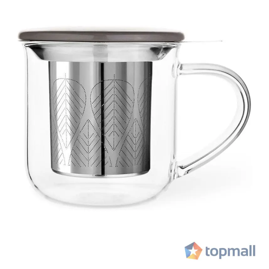 Чаша за чай с цедка VIVA Minima 400ml, сиво капаче за запарка, (35942941)