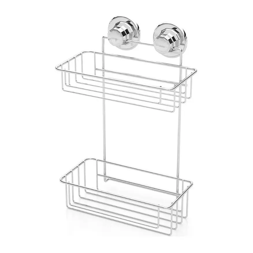 Етажерка за баня на две нива TEKNO TEL TR DM 256, 25х15х38 см, Вакуум, Сребрист, (18591)