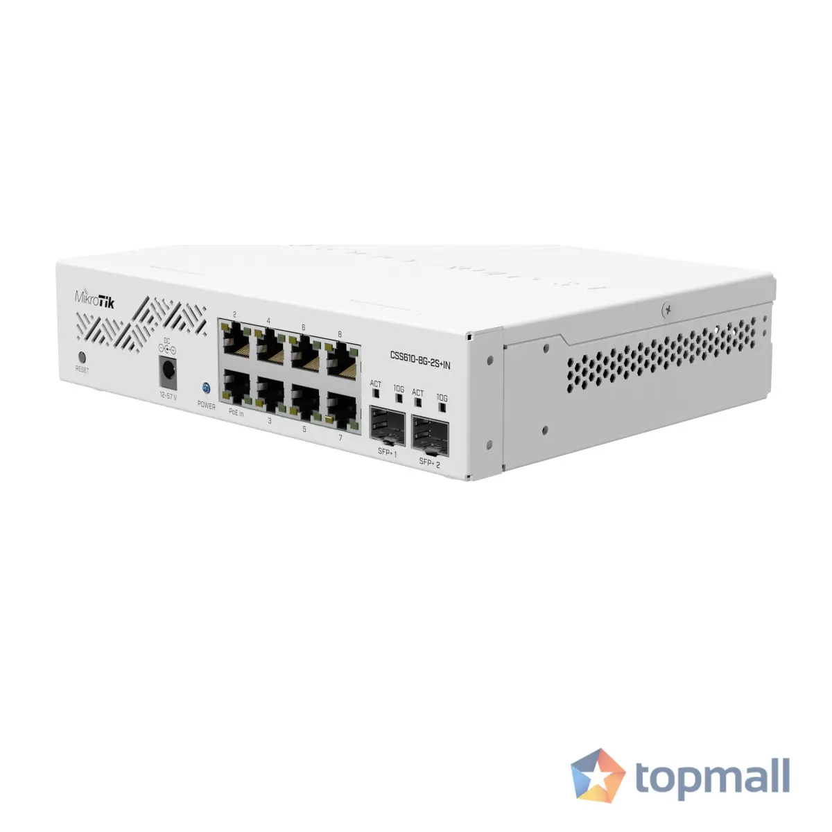 Суич MikroTik CSS610-8G-2S+IN, 8 x Gigabit Ethernet ports, 2 x SFP, PoE in, (35936548)