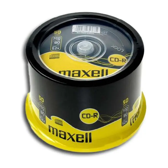 CD-R80 MAXELL cake box wrapped, 700MB, 52x, 50 бр, (35933176)