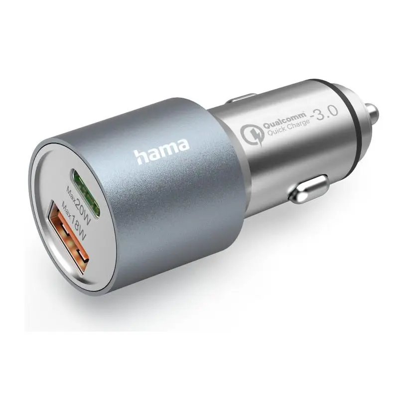 HAMA Бързо зарядно за кола, 1x USB-C PD, 1x USB-A QC, 38 W, 201639, (35937038)