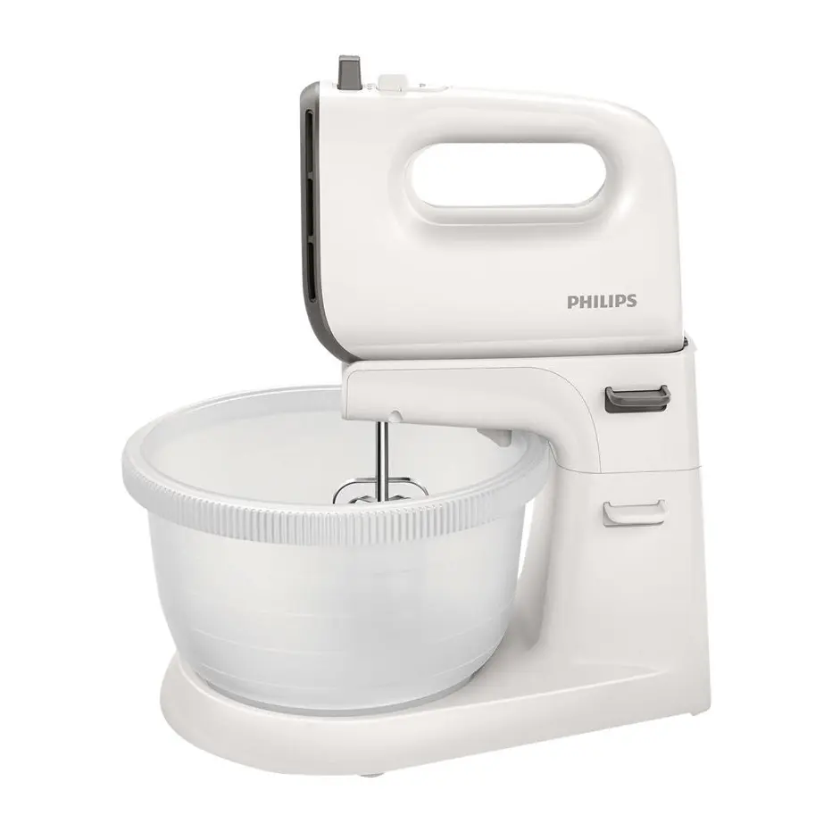 Миксер с купа PHILIPS Viva Collection HR3745/00, 450 W, Купа с автоматичен режим на работа, 5 скорости, Функция Turbo, Бял/Сив